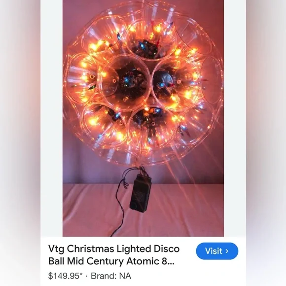 Vtg Christmas Disco light Ball - Picture 5 of 6